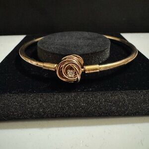 Pandora Gold Bracelet with Crystal Centerpiece